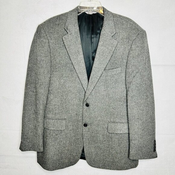 W.H. Belk Blazer Jacket 100% Camel Hair Gray Sports Coat Men's 42R - Picture 1 of 8